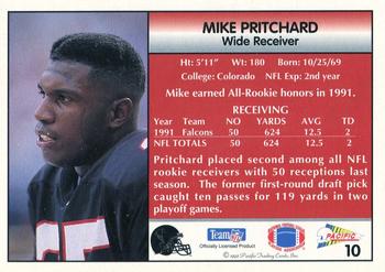 1992 Pacific #10 Mike Pritchard Back