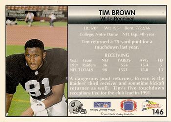 1992 Pacific #146 Tim Brown Back