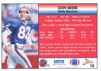 1992 Pacific #14 Don Beebe Back