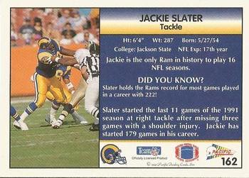 1992 Pacific #162 Jackie Slater Back