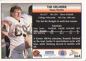 1992 Pacific #364 Tim Krumrie Back