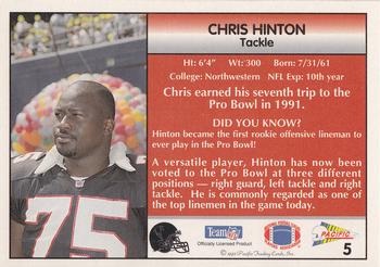 1992 Pacific #5 Chris Hinton Back