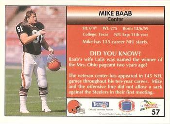 1992 Pacific #57 Mike Baab Back