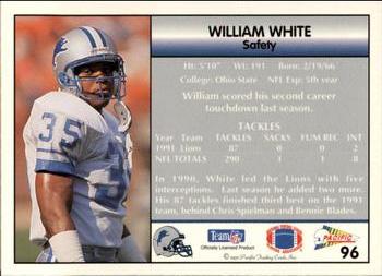 1992 Pacific #96 William White Back