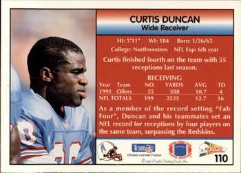 1992 Pacific #110 Curtis Duncan Back