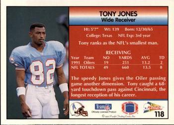 1992 Pacific #118 Tony Jones Back