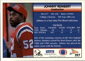 1992 Pacific #197 Johnny Rembert Back