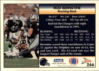 1992 Pacific #266 Rod Bernstine Back
