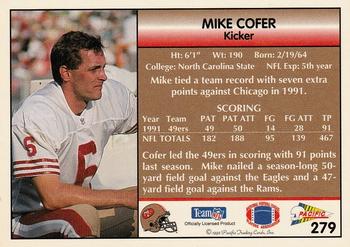 1992 Pacific #279 Mike Cofer Back