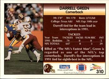 1992 Pacific #310 Darrell Green Back