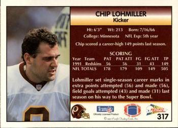 1992 Pacific #317 Chip Lohmiller Back