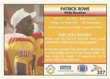 1992 Pacific #327 Patrick Rowe Back