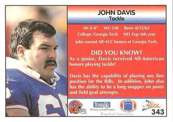1992 Pacific #343 John Davis Back