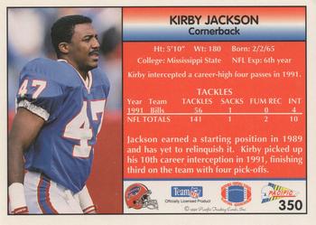1992 Pacific #350 Kirby Jackson Back