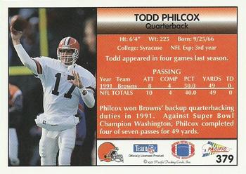 1992 Pacific #379 Todd Philcox Back