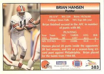 1992 Pacific #383 Brian Hansen Back