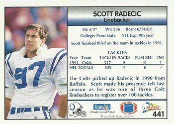 1992 Pacific #441 Scott Radecic Back