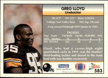 1992 Pacific #583 Greg Lloyd Back