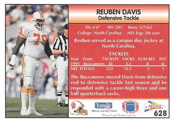 1992 Pacific #628 Reuben Davis Back