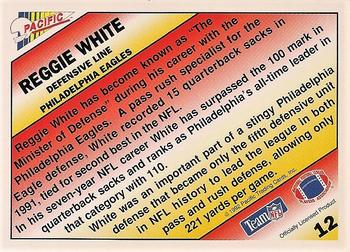 1992 Pacific - Pacific Picks the Pros Gold #12 Reggie White Back