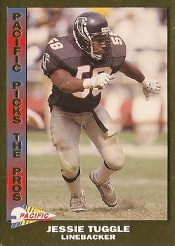 1992 Pacific - Pacific Picks the Pros Gold #14 Jessie Tuggle Front