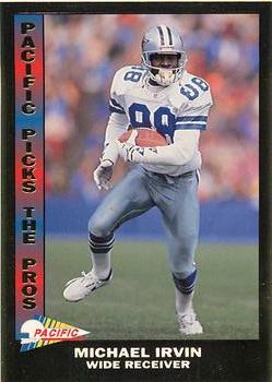1992 Pacific - Pacific Picks the Pros Gold #19 Michael Irvin Front