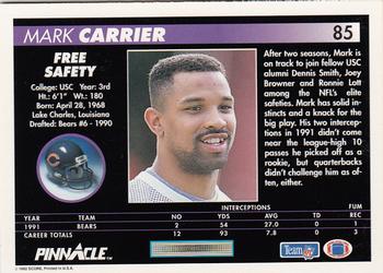 1992 Pinnacle #85 Mark Carrier Back
