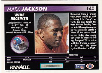1992 Pinnacle #140 Mark Jackson Back