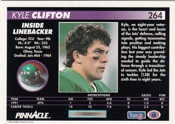 1992 Pinnacle #264 Kyle Clifton Back