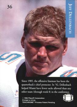 1992 Playoff #36 Jeff Dellenbach Back
