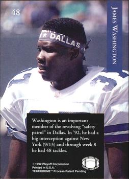 1992 Playoff #48 James Washington Back
