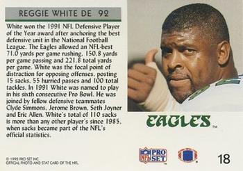 1992 Pro Set #18 Reggie White Back