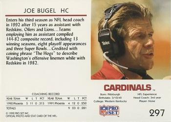 1992 Pro Set #297 Joe Bugel Back