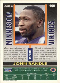 1992 Score #469 John Randle Back