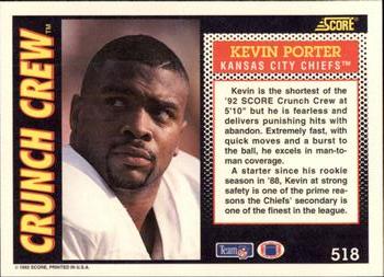 1992 Score #518 Kevin Porter Back
