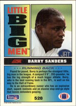 1992 Score #528 Barry Sanders Back