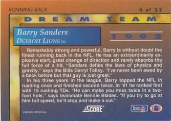 1992 Score - Dream Team #4 Barry Sanders Back