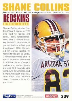1992 SkyBox Impact #339 Shane Collins Back
