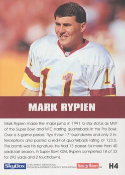 1992 SkyBox Impact - Holograms #H4 Mark Rypien Back