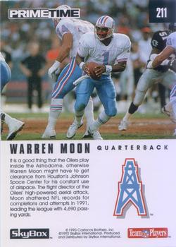 1992 SkyBox Prime Time #211 Warren Moon Back