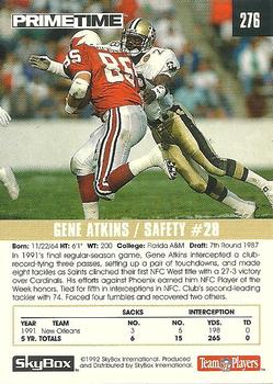 1992 SkyBox Prime Time #276 Gene Atkins Back
