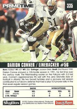 1992 SkyBox Prime Time #335 Darion Conner Back