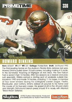 1992 SkyBox Prime Time #336 Howard Dinkins Back
