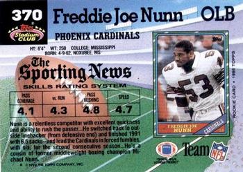 1992 Stadium Club #370 Freddie Joe Nunn Back