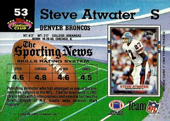 1992 Stadium Club #53 Steve Atwater Back