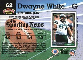 1992 Stadium Club #62 Dwayne White Back