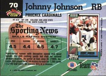 1992 Stadium Club #70 Johnny Johnson Back