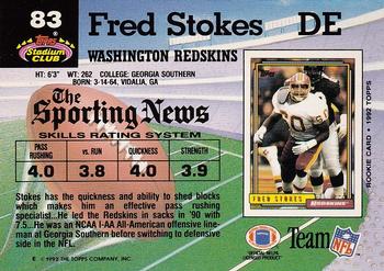 1992 Stadium Club #83 Fred Stokes Back