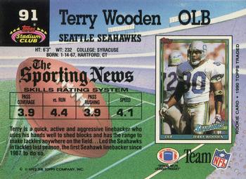 1992 Stadium Club #91 Terry Wooden Back