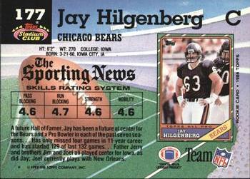 1992 Stadium Club #177 Jay Hilgenberg Back